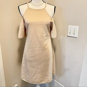 cold-shoulder halter-neck dress